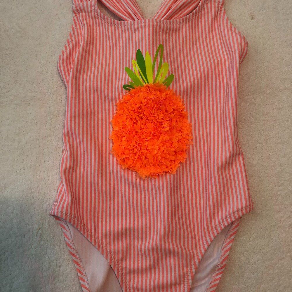 Mayoral Pineapple 1 Piece Swimsuit Girl Size 6 New with Tags